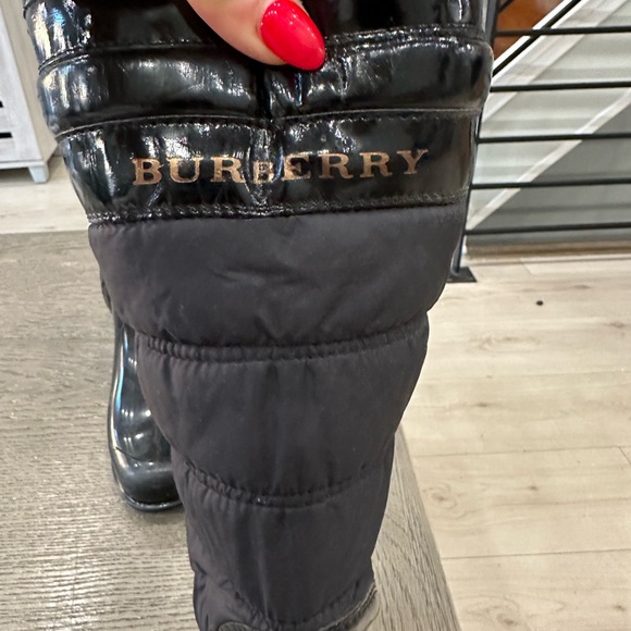 Burberry Glossy Black Quilted Boots - Picture 2 of 6